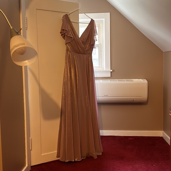 David’s Bridal rose gold metallic dress - new, never worn before or altered ! - Picture 2 of 4